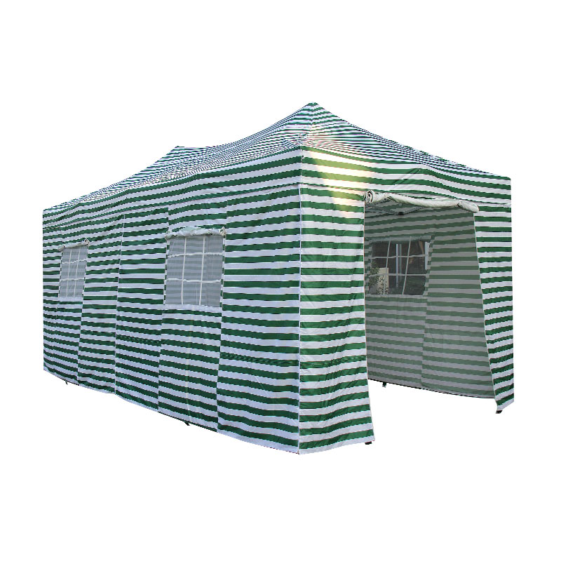 300g poileistear PVC fráma alúmanaim brataithe gazebo fillte