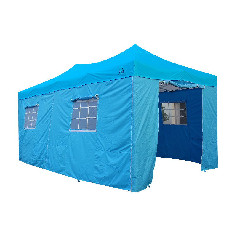 300g poileistear PVC fráma alúmanaim brataithe gazebo fillte