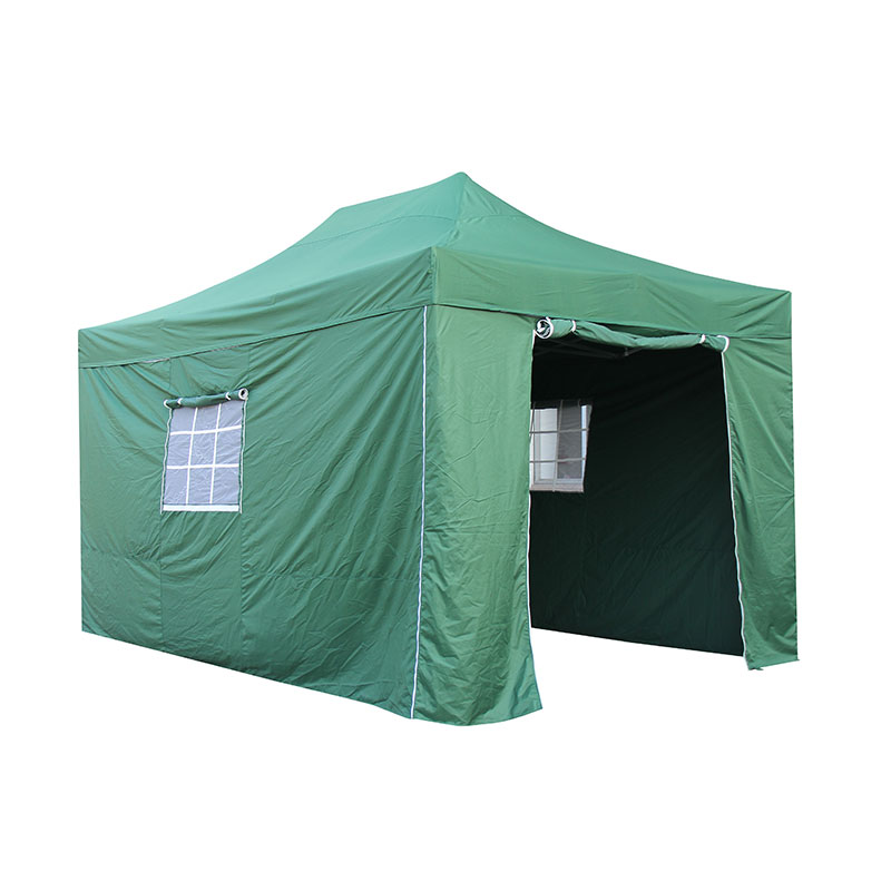 300g poileistear PVC fráma alúmanaim brataithe gazebo fillte